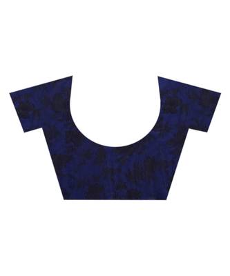 blue printed georgette saree with blouse 5