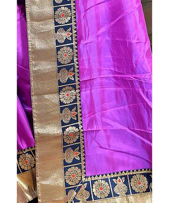 Purple woven silk blend saree with blouse 3