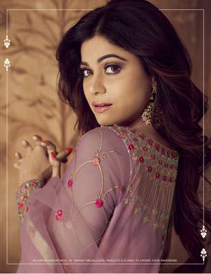 Lavender embroidered net salwar 2