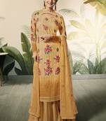 Mustard Embroidered Georgette Salwar