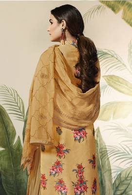 Mustard Embroidered Georgette Salwar 3