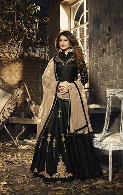 Black embroidered georgette salwar 1