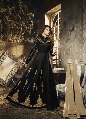 Black embroidered georgette salwar 3
