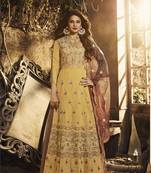 Yellow Embroidered Silk Salwar