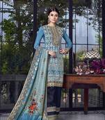Sky-Blue Embroidered Silk Salwar