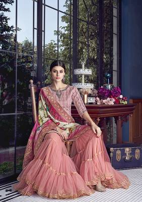 Pink embroidered silk salwar 2