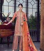 Orange embroidered silk salwar