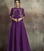 Wine embroidered taffeta salwar