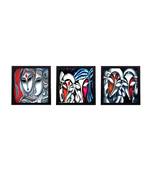 Set Of 3 Face Of Radha Krishna Satin Matt Texture UV Art Painting
