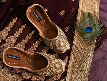 Gold bridal shoes, Handmade women shoes, Embellished wedding shoes/ Mirror Shoes 1