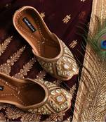 Gold bridal shoes, Handmade women shoes, Embellished wedding shoes/ Mirror Shoes