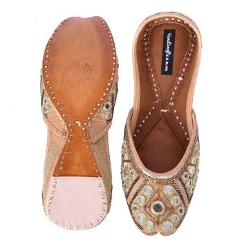 Gold bridal shoes, Handmade women shoes, Embellished wedding shoes/ Mirror Shoes 3