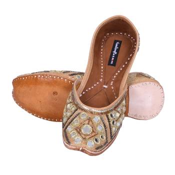 Gold bridal shoes, Handmade women shoes, Embellished wedding shoes/ Mirror Shoes 4