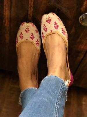 Purple Women Jutti, Fabric Women Shoe, Indian Ethnic Shoes, Casual Shoe, Khussa 2