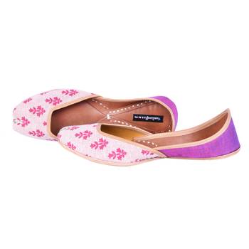 Purple Women Jutti, Fabric Women Shoe, Indian Ethnic Shoes, Casual Shoe, Khussa 5