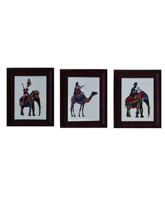 Set of 3 Animal Satin Matt Texture UV Art Painting 1