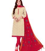 Cream Woven Banarasi Salwar