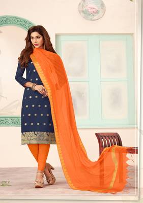 Navy-blue woven banarasi salwar 1