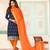 Navy-blue woven banarasi salwar