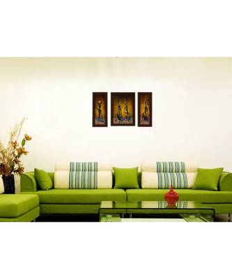 Set of 3 Tribal Lady Satin Matt Texture UV Art Painting 2