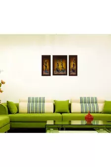 Set of 3 Tribal Lady Satin Matt Texture UV Art Painting