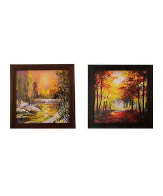 Set of 2 Natural Scenary Satin Matt Texture UV Art Painting 1