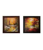 Set of 2 Natural Scenary Satin Matt Texture UV Art Painting