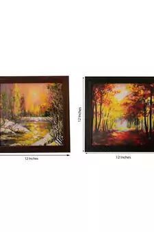 Set of 2 Natural Scenary Satin Matt Texture UV Art Painting