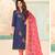 Blue embroidered cotton salwar