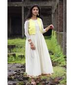 Pastel Green Koti With White Gota Gown