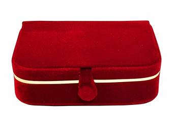 atorakushon   Velvet Combo Jewellery Box Ring Box Earrings Necklace Organiser cream for Women's   4