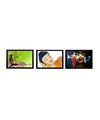 Set Of 3 Lord Buddha Satin Matt Texture UV Art Painting 1