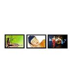 Set Of 3 Lord Buddha Satin Matt Texture UV Art Painting