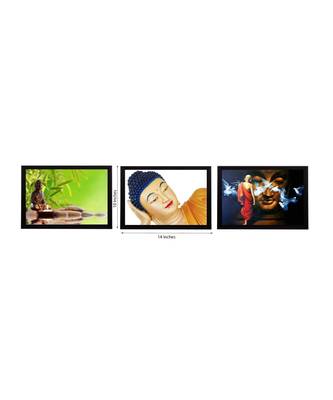 Set Of 3 Lord Buddha Satin Matt Texture UV Art Painting 2
