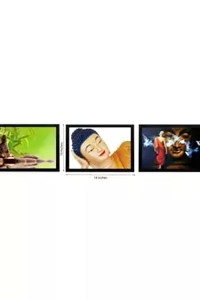 Set Of 3 Lord Buddha Satin Matt Texture UV Art Painting