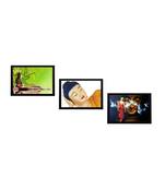 Set Of 3 Lord Buddha Satin Matt Texture UV Art Painting