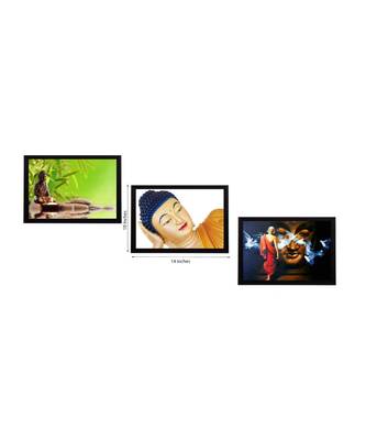 Set Of 3 Lord Buddha Satin Matt Texture UV Art Painting 2