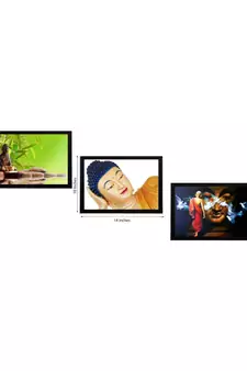 Set Of 3 Lord Buddha Satin Matt Texture UV Art Painting