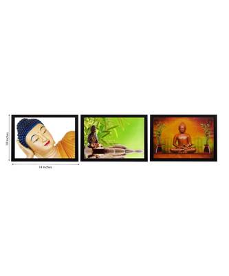 Set Of 3 Forms Of Lord Buddha Satin Matt Texture UV Art Painting 2