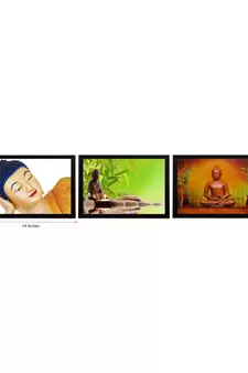 Set Of 3 Forms Of Lord Buddha Satin Matt Texture UV Art Painting
