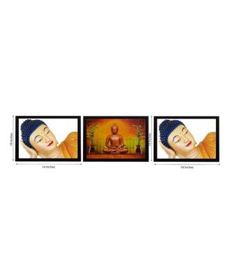 Set Of 3 Holu Lord Buddha Satin Matt Texture UV Art Painting 2