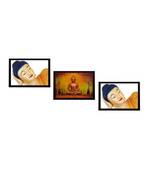 Set Of 3 Holu Lord Buddha Satin Matt Texture UV Art Painting