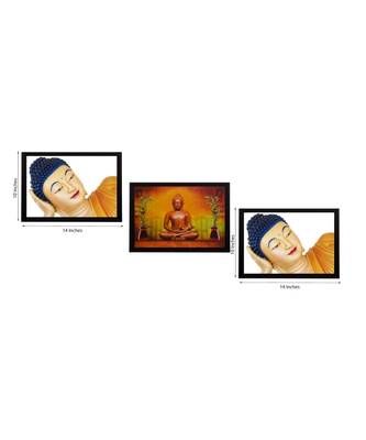 Set Of 3 Holu Lord Buddha Satin Matt Texture UV Art Painting 2