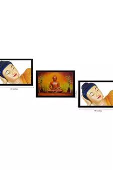 Set Of 3 Holu Lord Buddha Satin Matt Texture UV Art Painting