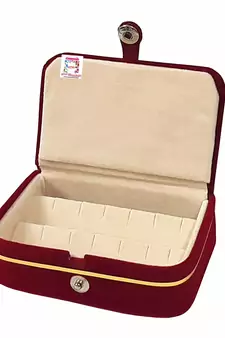 atorakushon   Velvet Combo Jewellery Box Ring Box Earrings Necklace Organiser cream for Women's pack of 6