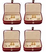 atorakushon   Velvet Combo Jewellery Box Ring Box  cream Earrings Necklace Organiser for Women's pack of4