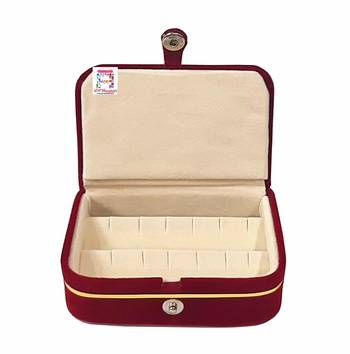 atorakushon   Velvet Combo Jewellery Box Ring Box Earrings Necklace Organiser for Women's Maroon pack of 2 1