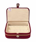 atorakushon   Velvet Combo Jewellery Box Ring Box Earrings Necklace Organiser for Women's Maroon pack of 2