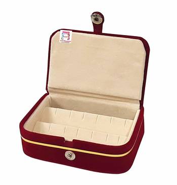 atorakushon   Velvet Combo Jewellery Box Ring Box Earrings Necklace Organiser for Women's Maroon pack of 2 3