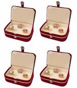 atorakushon   Velvet Combo Jewellery Box Ring Box Earrings Necklace Organiser for Women's Maroon pack of 4